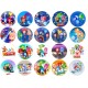 FixiesT20 set 20 mini discuri caketoppers de vafa decupate Fixies D5cm